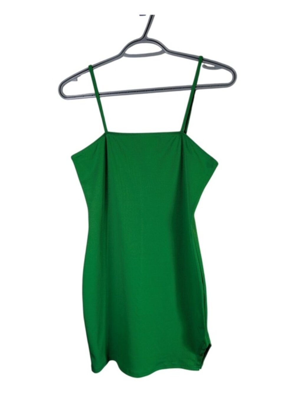 SHEIN Essnce Form Fitting Slit Hem Cami Bodycon‎ Dress Green Size Medium